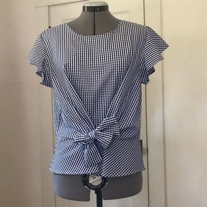 Gingham vintage style blouse L